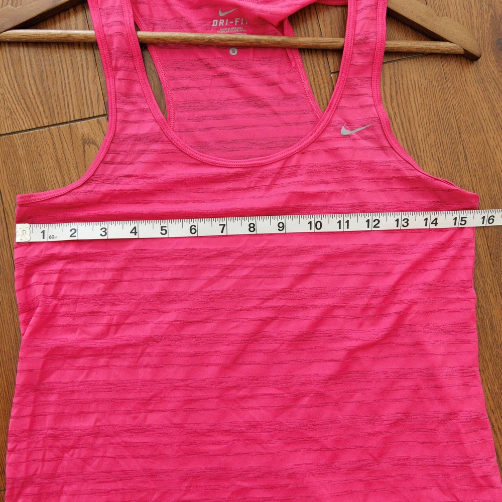 Nike Dri-FIT Womens Pink Striped Racerback Running Tank Top Small - Picture 4 of 7